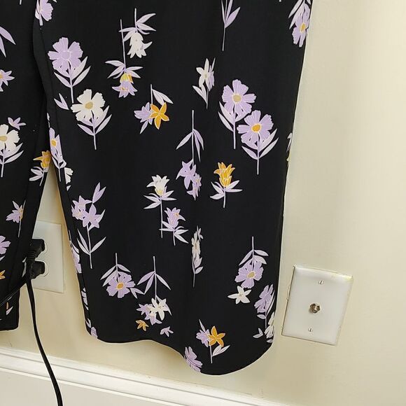 Lane Bryant Lena Flutter Sleeve Black Floral Jumpsuit NWT Size 16 - Picture 6 of 12